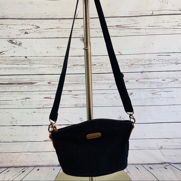 Liz Claiborne Handbags - LIZ CLAIBORNE black Canvas eyelet purse